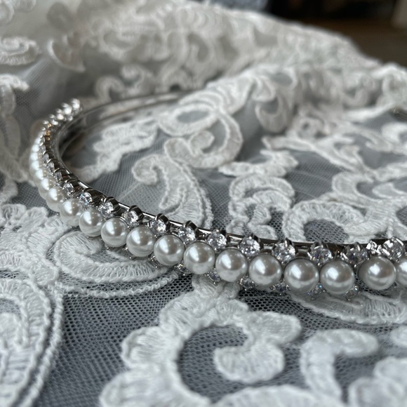 Rhinestone, pearl headband, Bridal headband, hair piece! - Picture 2 of 5